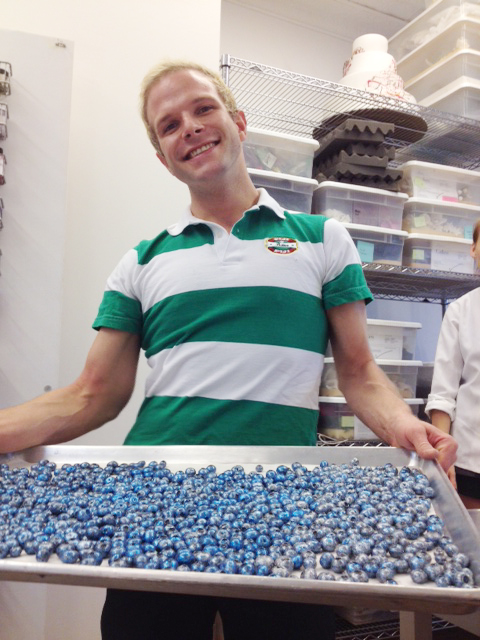 Here is Zac with his sparkly blueberries.  Visit him at David Burke Kitchen for some delicious treats. (http://www.davidburkekitchen.com) tell him Rebecca sent you!