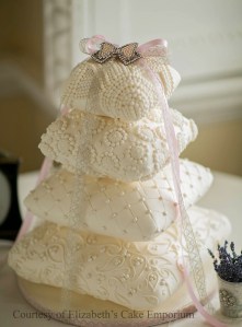 pillow cake with ribbons
