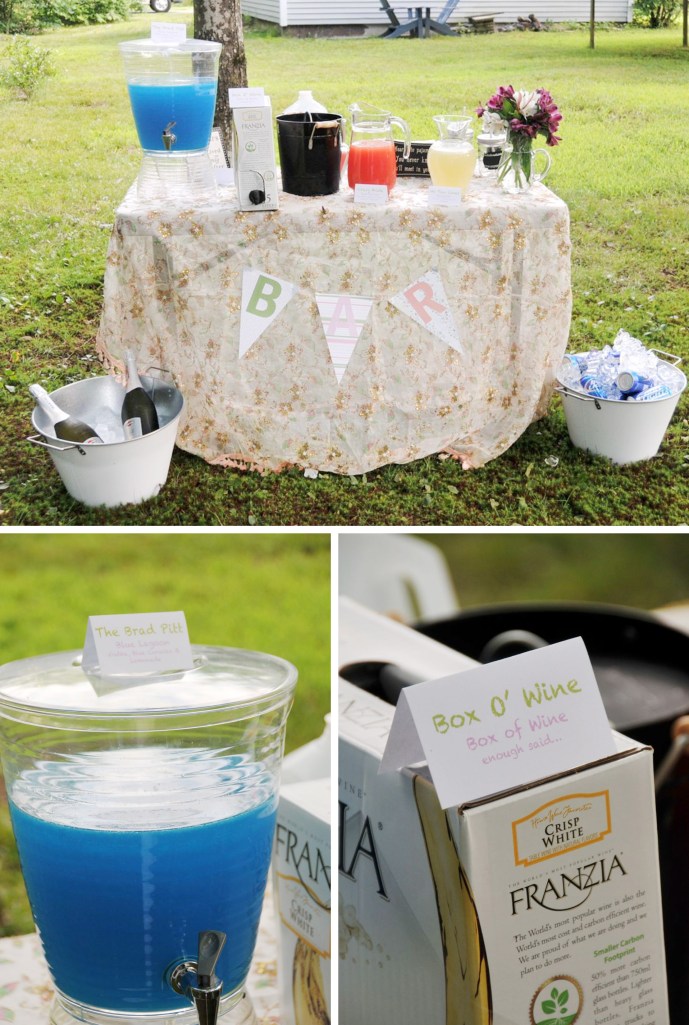 What's a backyard shin dig without some refreshing cocktails!  We named all of the drinks after things associated with Steff.