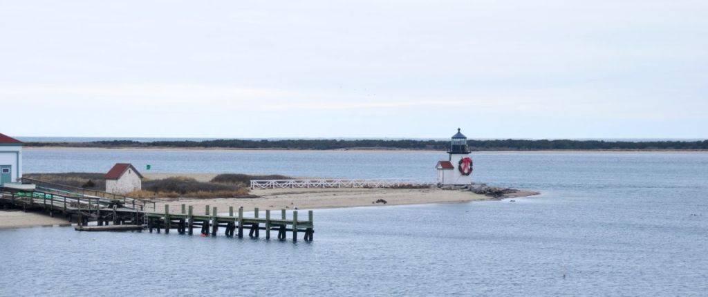This is the scene that greets you as you come into Nantucket on the Ferry. this little gem of a lighthouse called Brant Point Light.