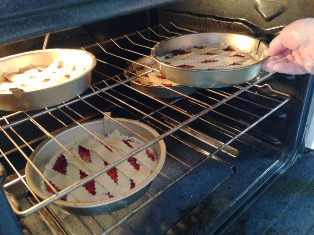 Sandy's baking tip! If cooking 4 tarts in the oven at once, alternate on the oven racks to ensure an even bake. 