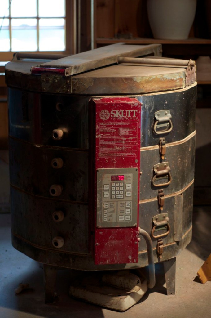 This is one of 3 kilns that Guy has in his studio to fire his work.